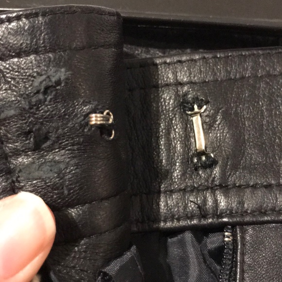 Vintage sequins embellishment leather skirt - Picture 9 of 10